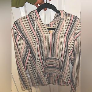 Cream & Pink Hip Pullover - XS